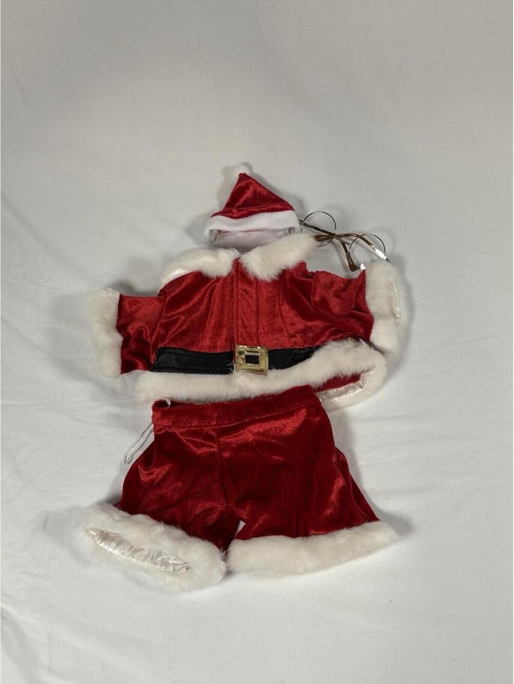 Build A Bear Santa Claus Costume Red White Fur Trim Jacket Pants Hat Teddy Set